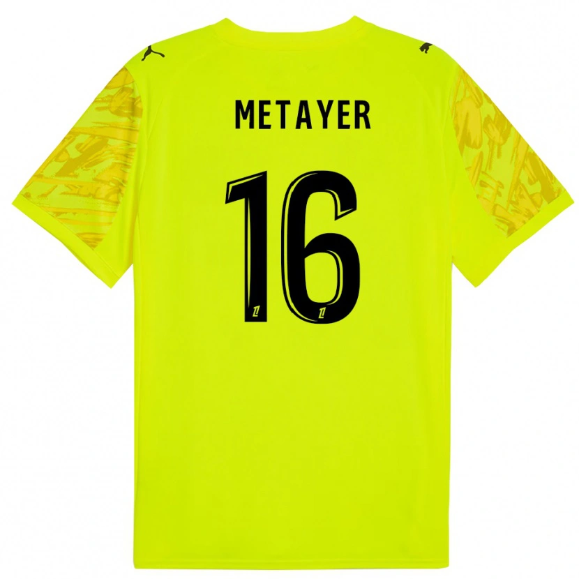 Danxen Børn Maxence Metayer #16 Fluorescerende Grøn Gul Målmandstrøje 2025/26 Trøje T-shirt