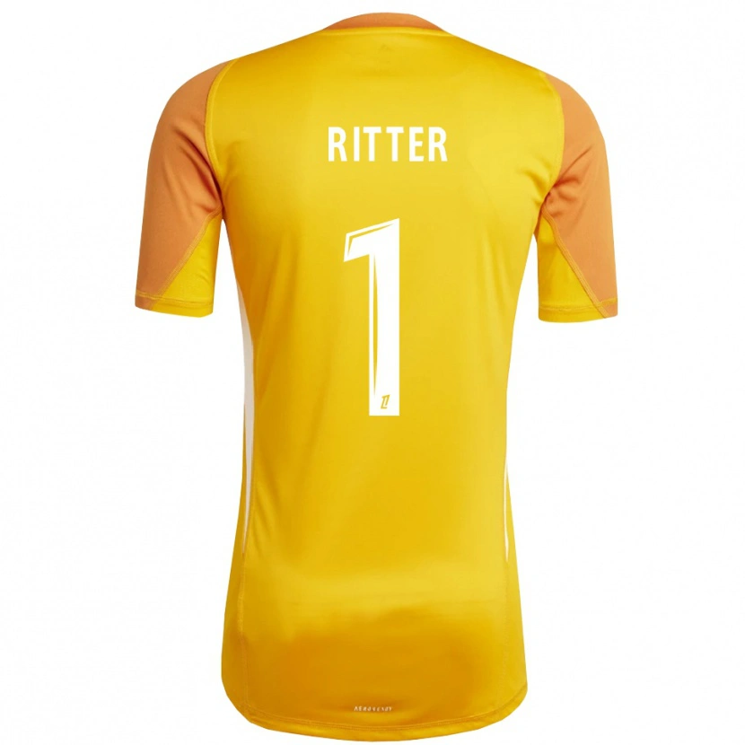 Danxen Børn Maxime Ritter #1 Orange Hvid Målmandstrøje 2025/26 Trøje T-shirt