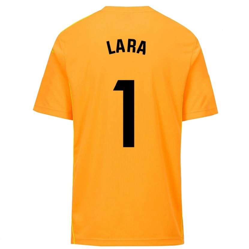 Danxen Børn Lara Lara De Las Heras Coello #1 Orange Sort Målmandstrøje 2025/26 Trøje T-shirt