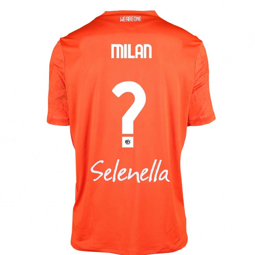 Danxen Børn Riccardo Milan #0 Orange Sort Hvid Målmandstrøje 2025/26 Trøje T-shirt