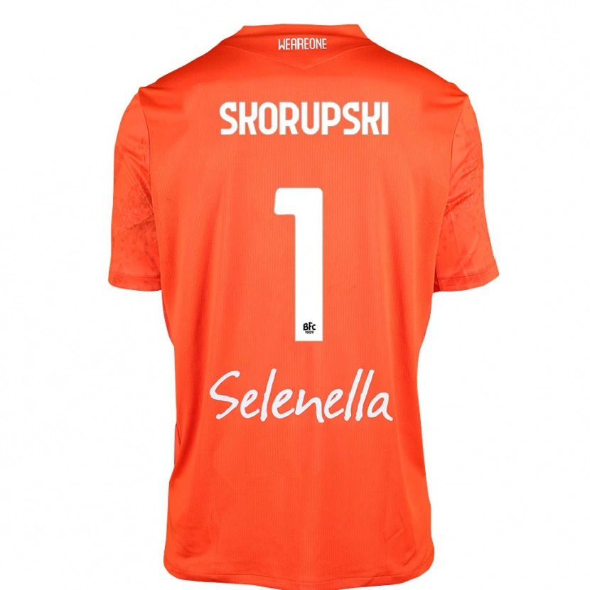 Danxen Børn Lukasz Skorupski #1 Orange Sort Hvid Målmandstrøje 2025/26 Trøje T-shirt