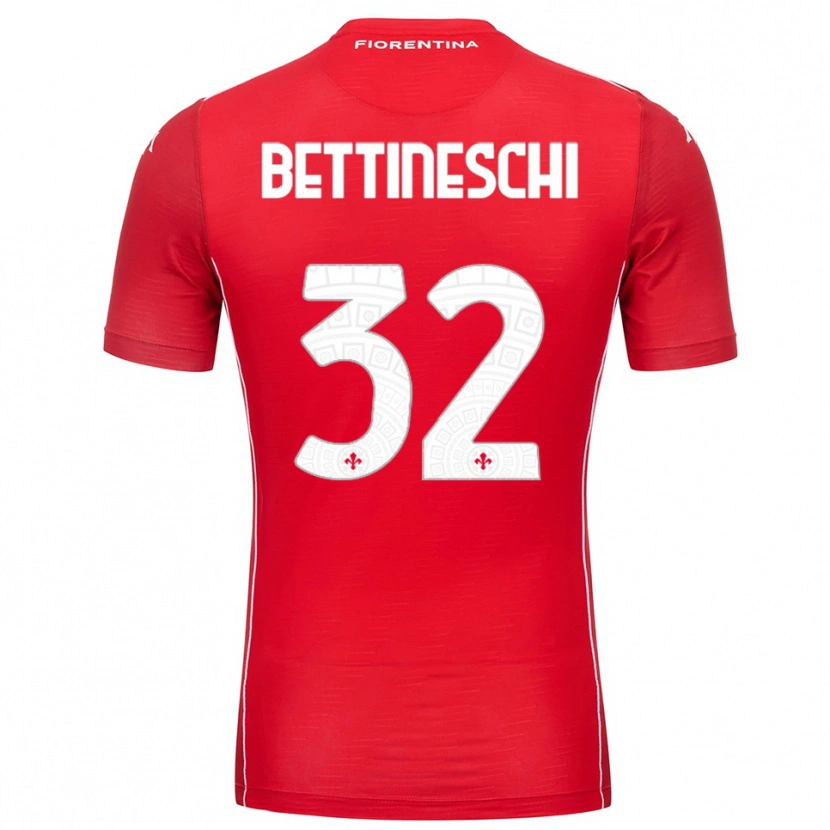 Danxen Børn Giorgia Bettineschi #32 Rød Hvid Målmandstrøje 2025/26 Trøje T-shirt
