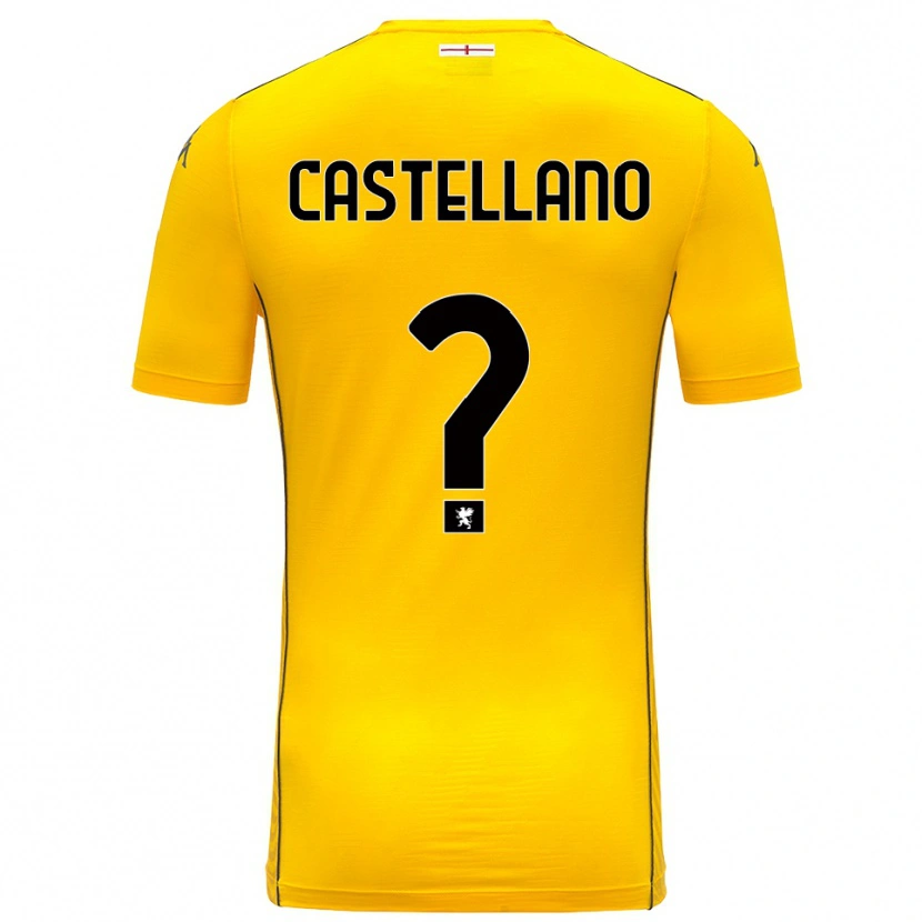 Danxen Børn Cristiano Castellano #0 Mørk Gul Sort Målmandstrøje 2025/26 Trøje T-shirt