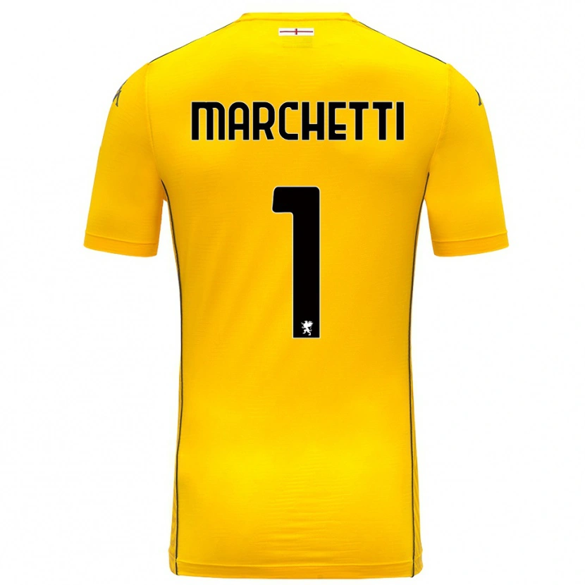 Danxen Børn Lisa Marchetti #1 Mørk Gul Sort Målmandstrøje 2025/26 Trøje T-shirt