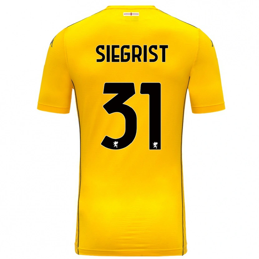 Danxen Børn Benjamin Siegrist #31 Mørk Gul Sort Målmandstrøje 2025/26 Trøje T-shirt