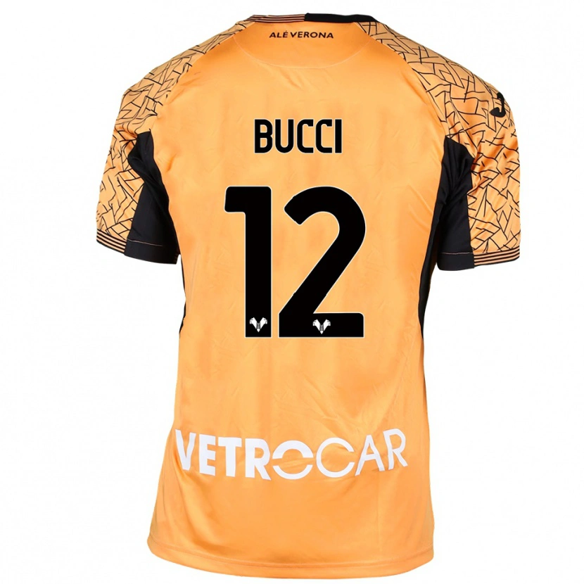 Danxen Børn Irene Bucci #12 Orange Sort Hvid Målmandstrøje 2025/26 Trøje T-shirt