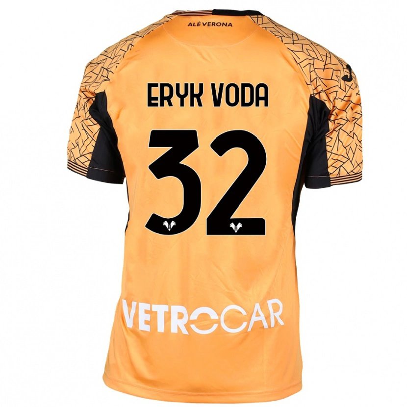 Danxen Børn Eryk Vodă #32 Orange Sort Hvid Målmandstrøje 2025/26 Trøje T-shirt