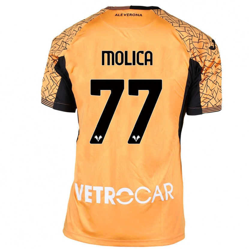 Danxen Børn Francesco Molica #77 Orange Sort Hvid Målmandstrøje 2025/26 Trøje T-shirt