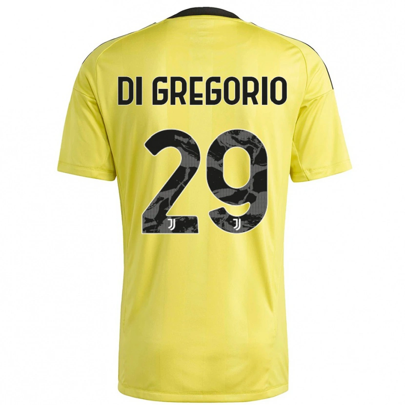 Danxen Børn Michele Di Gregorio #29 Gul Hvid Målmandstrøje 2025/26 Trøje T-shirt