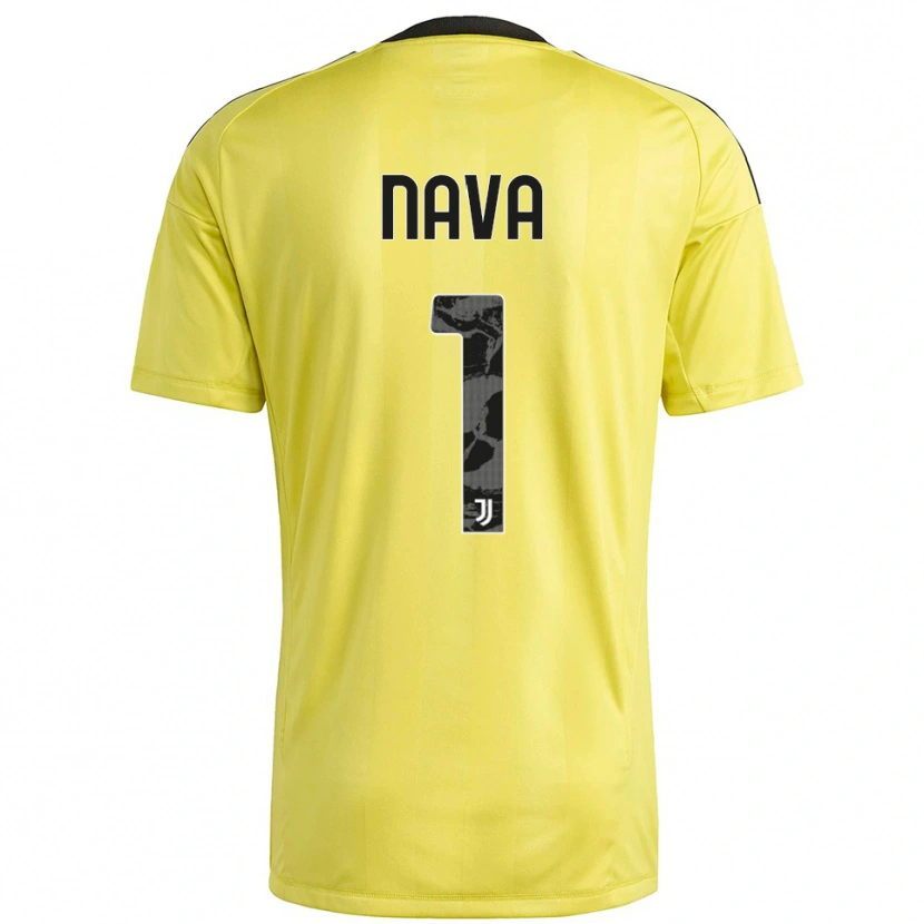 Danxen Børn Sebastiano Nava #1 Gul Hvid Målmandstrøje 2025/26 Trøje T-shirt