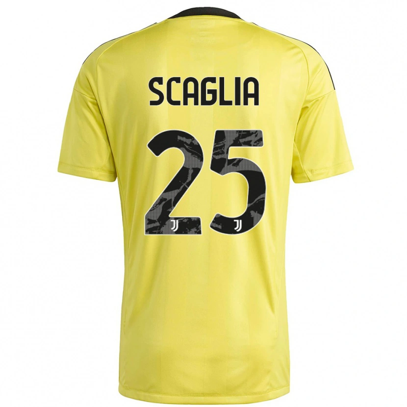 Danxen Børn Simone Scaglia #25 Gul Hvid Målmandstrøje 2025/26 Trøje T-shirt