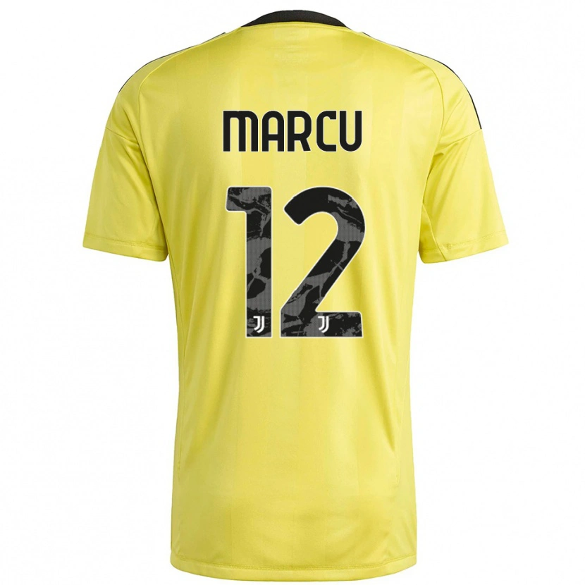 Danxen Børn Alessio Marcu #12 Gul Hvid Målmandstrøje 2025/26 Trøje T-shirt