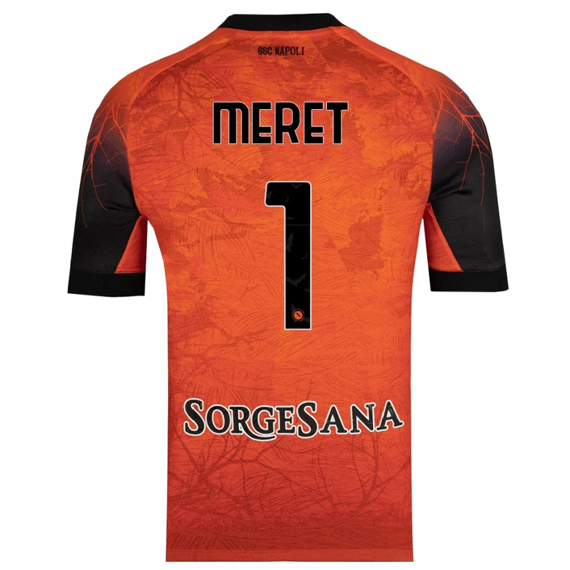 Danxen Børn Alex Meret #1 Orange Rød Sort Målmandstrøje 2025/26 Trøje T-shirt
