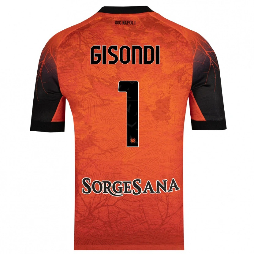Danxen Børn Francesco Gisondi #1 Orange Rød Sort Målmandstrøje 2025/26 Trøje T-shirt