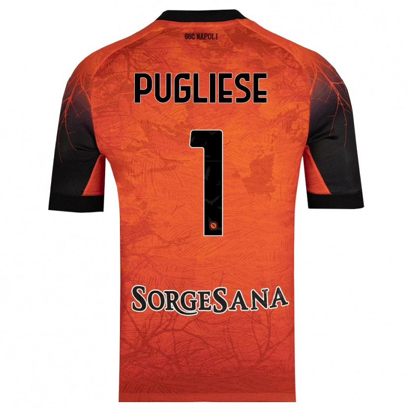 Danxen Børn Claudio Pugliese #1 Orange Rød Sort Målmandstrøje 2025/26 Trøje T-shirt