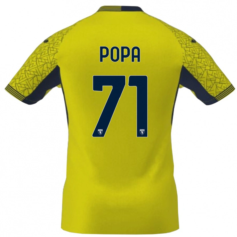 Danxen Børn Mihai Popa #71 Gul Sort Målmandstrøje 2025/26 Trøje T-shirt