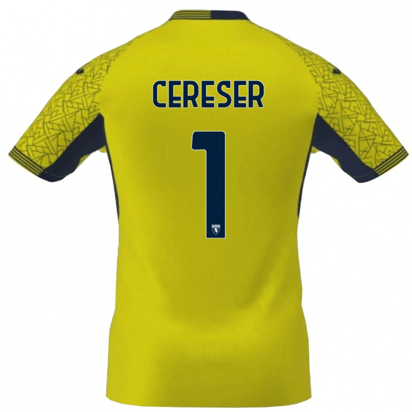 Danxen Børn Francesco Cereser #1 Gul Sort Målmandstrøje 2025/26 Trøje T-shirt