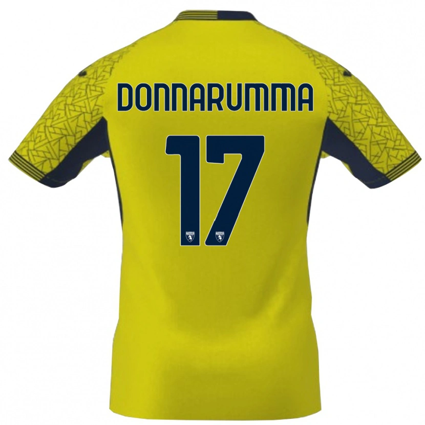 Danxen Børn Antonio Donnarumma #17 Gul Sort Målmandstrøje 2025/26 Trøje T-shirt