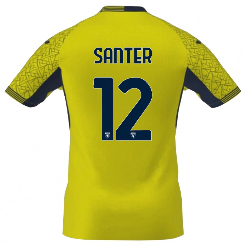 Danxen Børn Leonardo Santer #12 Gul Sort Målmandstrøje 2025/26 Trøje T-shirt