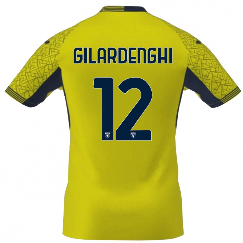 Danxen Børn Riccardo Gilardenghi #12 Gul Sort Målmandstrøje 2025/26 Trøje T-shirt