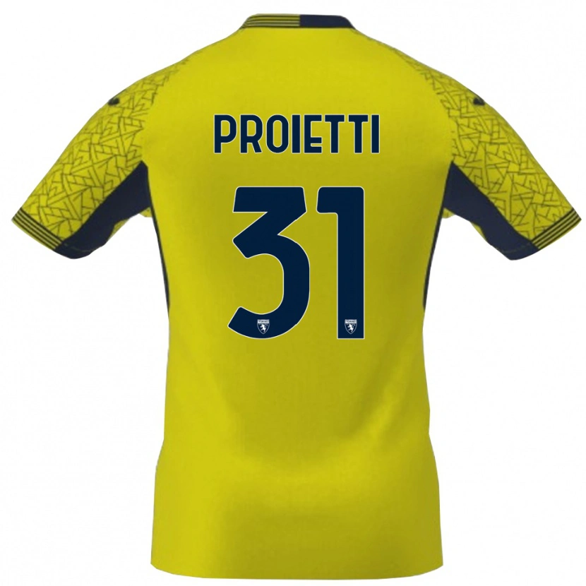 Danxen Børn Riccardo Proietti #31 Gul Sort Målmandstrøje 2025/26 Trøje T-shirt