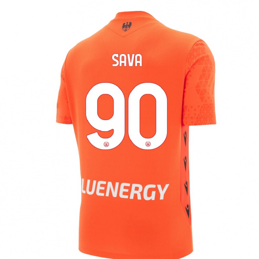 Danxen Børn Răzvan Sava #90 Orange Rød Sort Målmandstrøje 2025/26 Trøje T-shirt