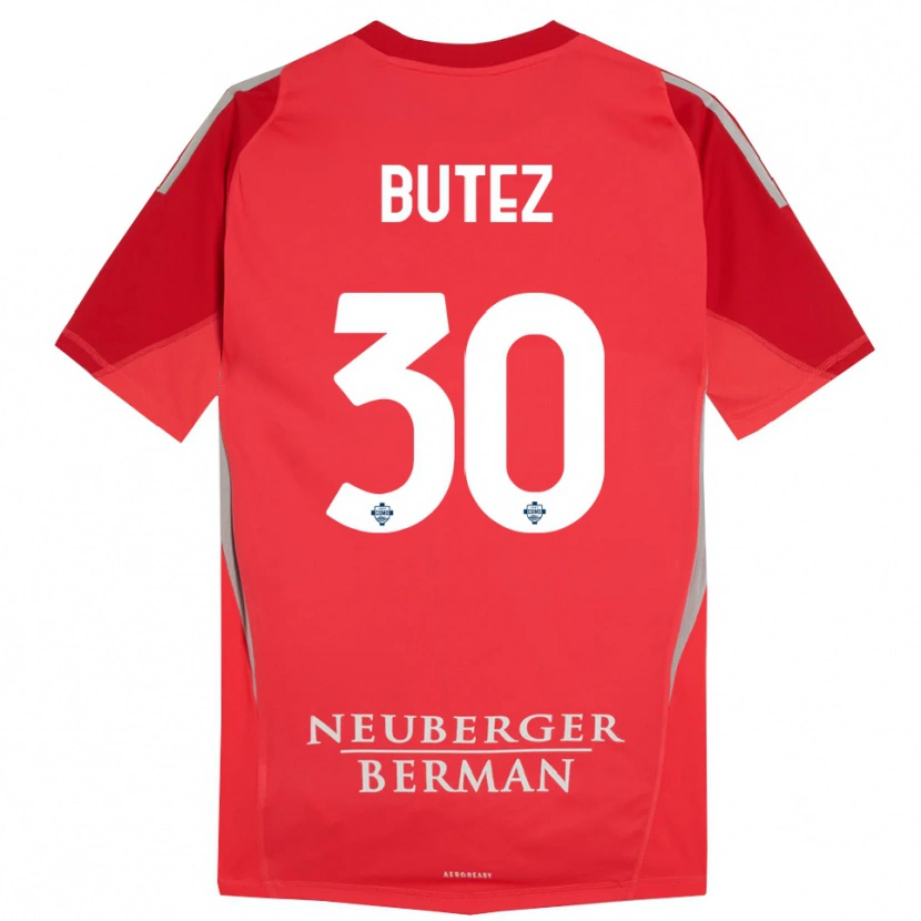 Danxen Børn Jean Butez #30 Rød Grå Målmandstrøje 2025/26 Trøje T-shirt