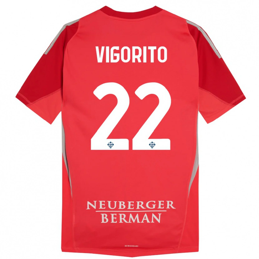 Danxen Børn Mauro Vigorito #22 Rød Grå Målmandstrøje 2025/26 Trøje T-shirt