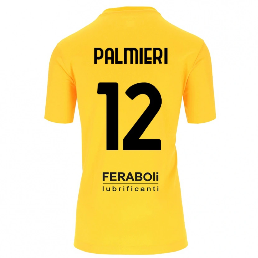 Danxen Børn Cristian Palmieri #12 Gul Sort Målmandstrøje 2025/26 Trøje T-shirt
