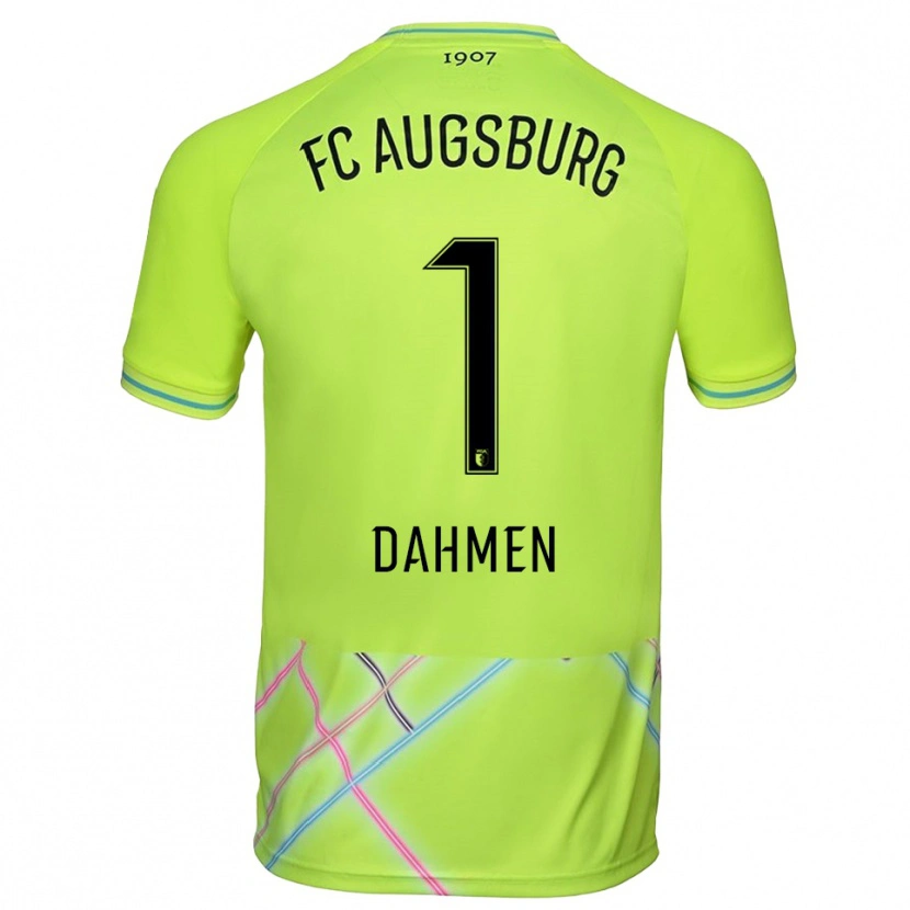 Danxen Børn Finn Dahmen #1 Grøn Gul Sort Målmandstrøje 2025/26 Trøje T-shirt