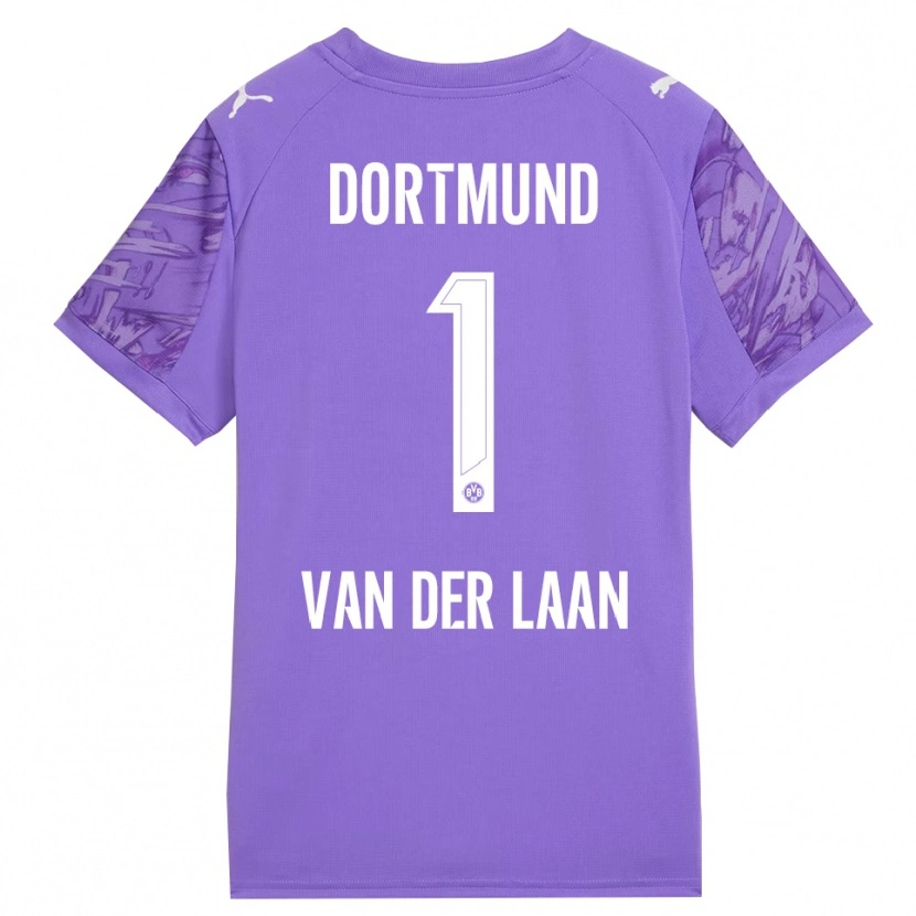 Danxen Børn Laura Van Der Laan #1 Lilla Hvid Målmandstrøje 2025/26 Trøje T-shirt