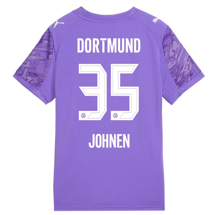 Danxen Børn Marcel Johnen #35 Lilla Hvid Målmandstrøje 2025/26 Trøje T-shirt