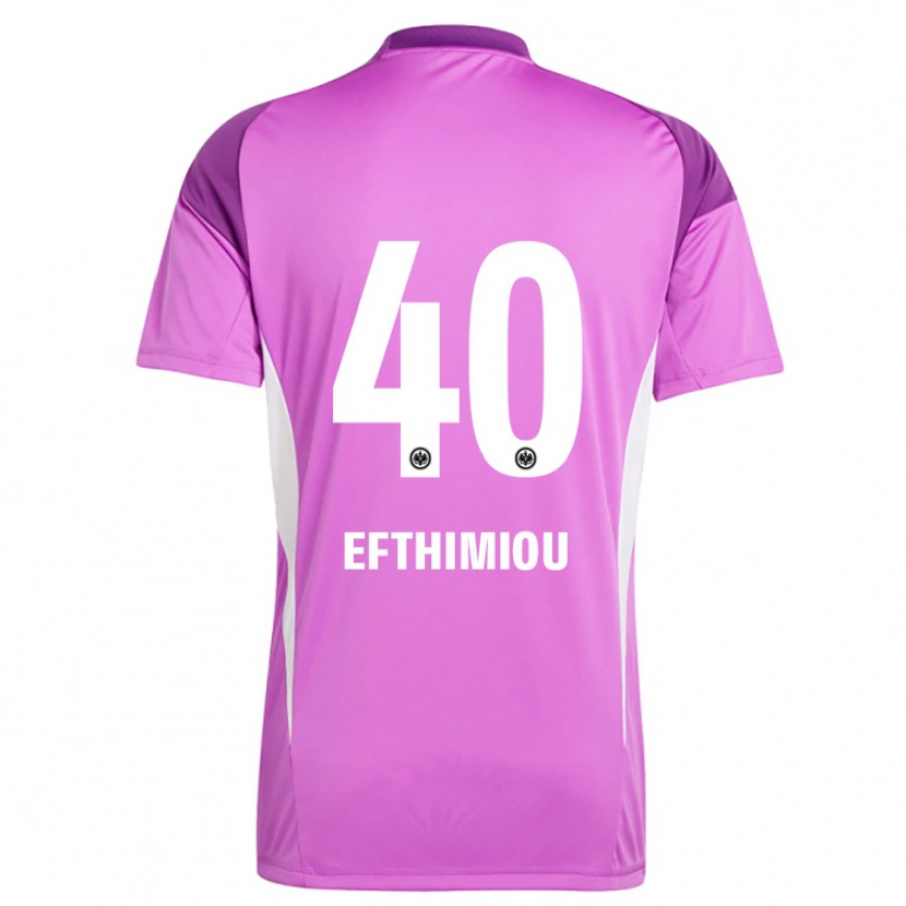 Danxen Børn Sissis Efthimiou #40 Lilla Hvid Målmandstrøje 2025/26 Trøje T-shirt