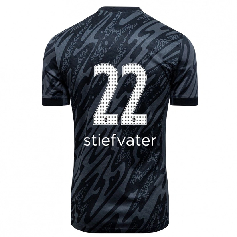 Danxen Børn Max Stiefvater #22 Sort Hvid Målmandstrøje 2025/26 Trøje T-shirt