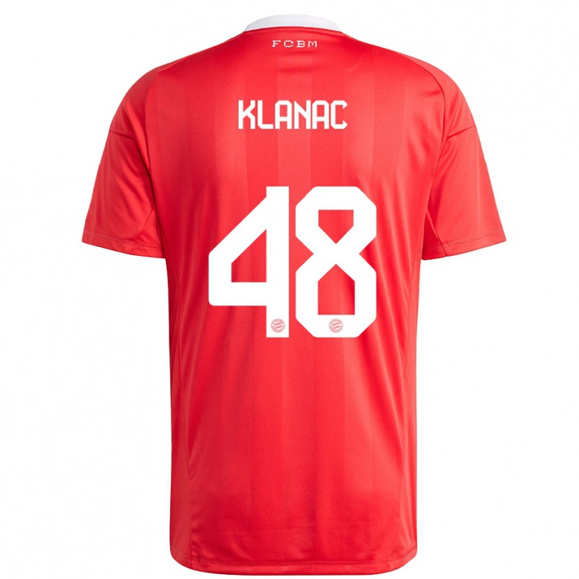 Danxen Børn Leon Klanac #48 Rød Hvid Målmandstrøje 2025/26 Trøje T-shirt