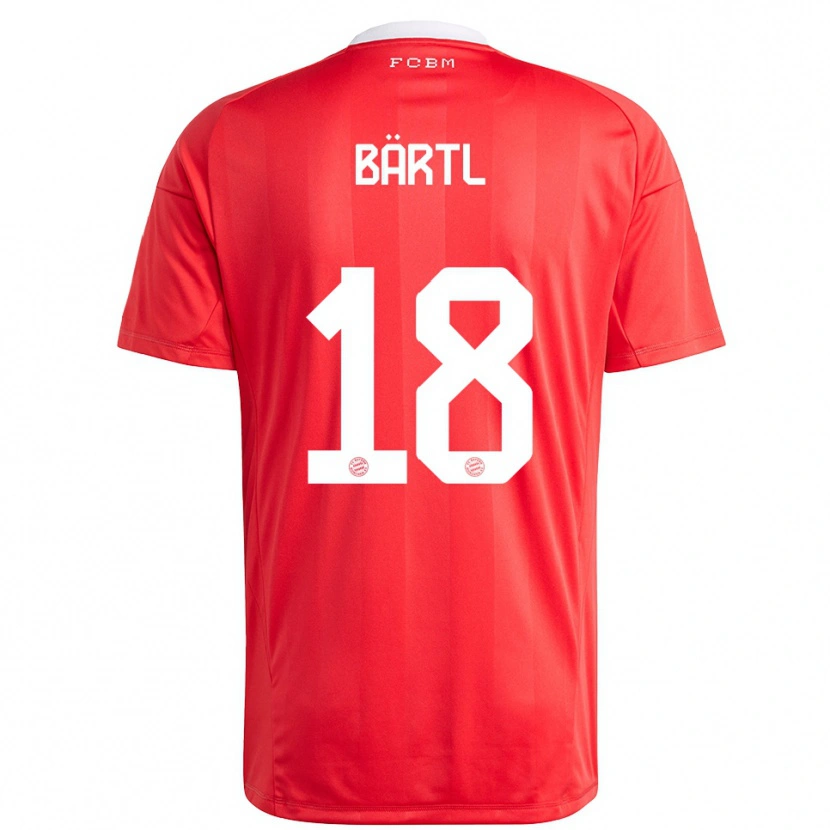Danxen Børn Jannis Bärtl #18 Rød Hvid Målmandstrøje 2025/26 Trøje T-shirt