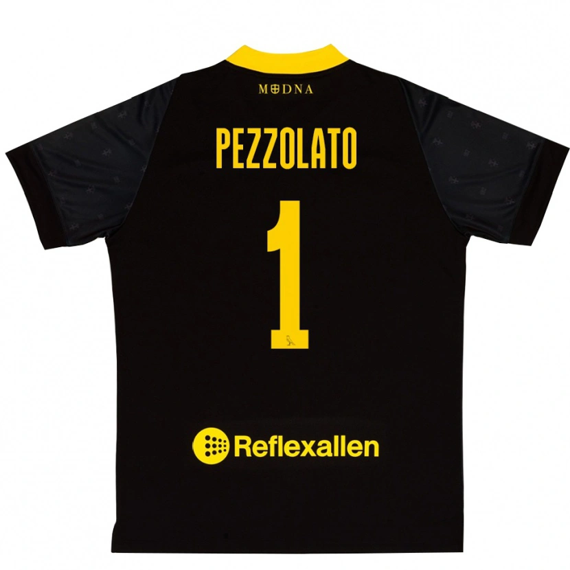 Danxen Børn Michele Pezzolato #1 Sort Gul Målmandstrøje 2025/26 Trøje T-shirt