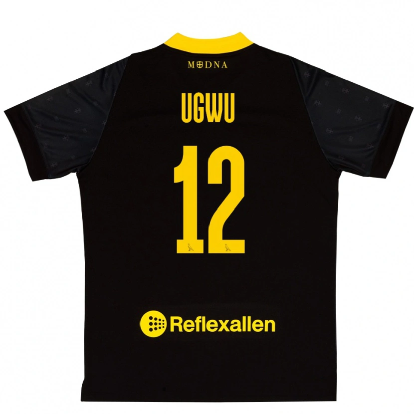 Danxen Børn Ferdinand Ugwu #12 Sort Gul Målmandstrøje 2025/26 Trøje T-shirt