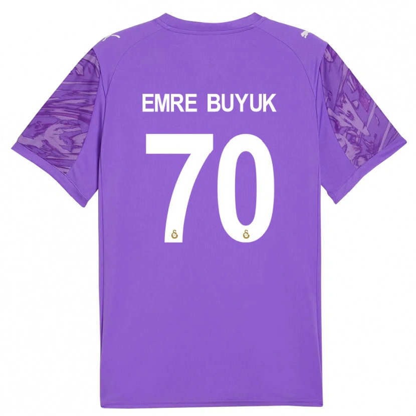 Danxen Børn Enes Emre Büyük #70 Lilla Hvid Målmandstrøje 2025/26 Trøje T-shirt