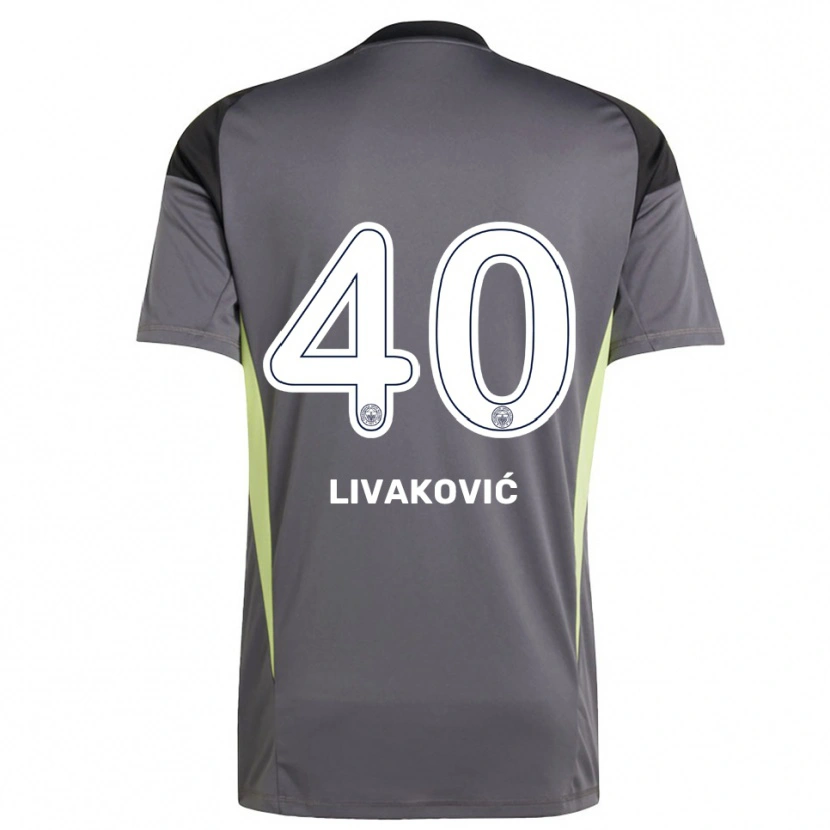 Danxen Børn Dominik Livakovic #40 Dæmpet Grå Sort Målmandstrøje 2025/26 Trøje T-shirt