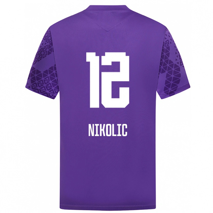 Danxen Børn Uros Nikolic #12 Indigo Hvid Målmandstrøje 2025/26 Trøje T-shirt