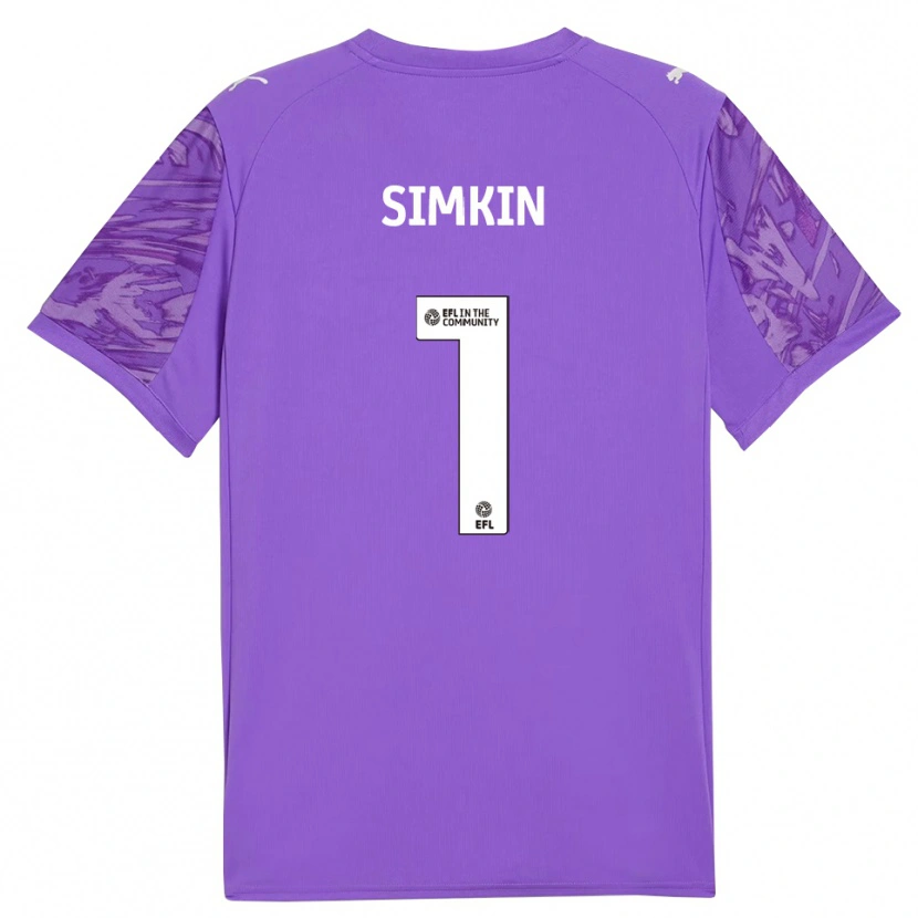 Danxen Mænd Tommy Simkin #1 Mørk Lilla Målmandstrøje 2025/26 Trøje T-shirt