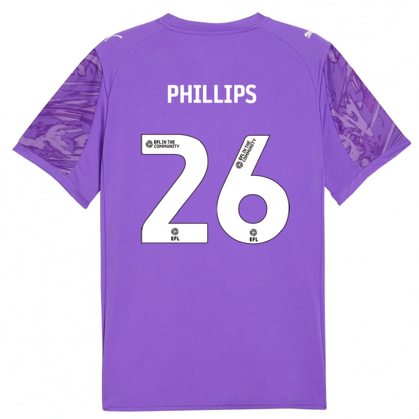 Danxen Mænd Noah Phillips #26 Mørk Lilla Målmandstrøje 2025/26 Trøje T-shirt