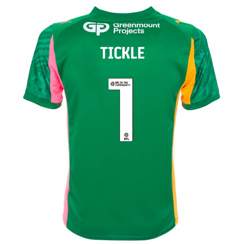 Danxen Mænd Sam Tickle #1 Grøn Pink Appelsin Målmandstrøje 2025/26 Trøje T-shirt