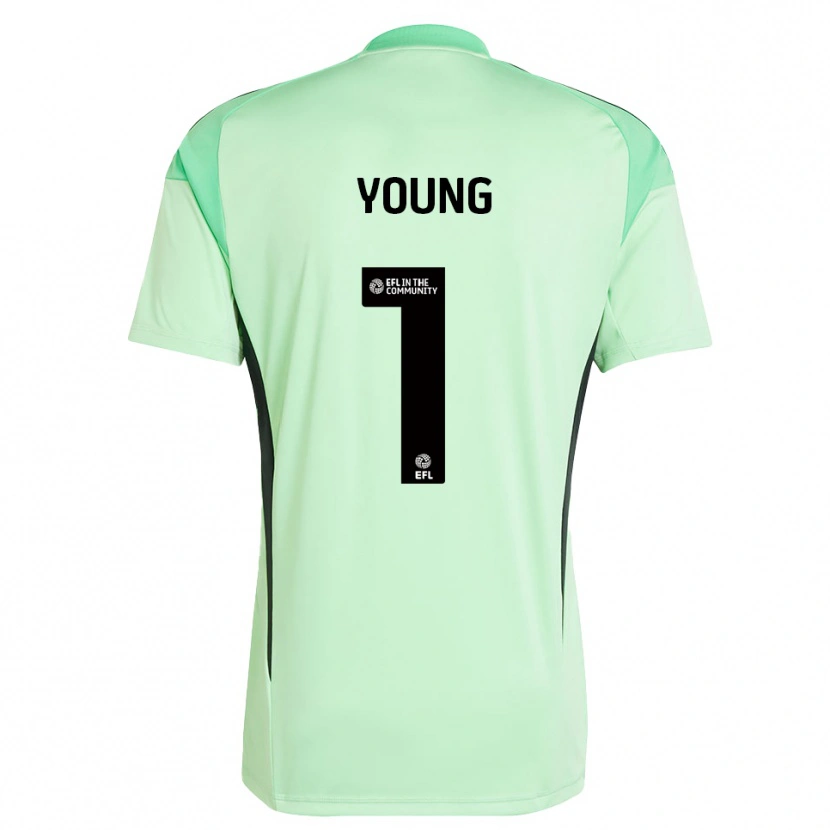 Danxen Mænd Matthew Young #1 Lys Grøn Sort Målmandstrøje 2025/26 Trøje T-shirt