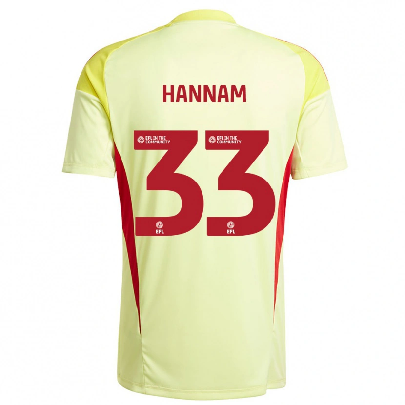 Danxen Mænd Shawna Hannam #33 Bleg Gul Målmandstrøje 2025/26 Trøje T-shirt