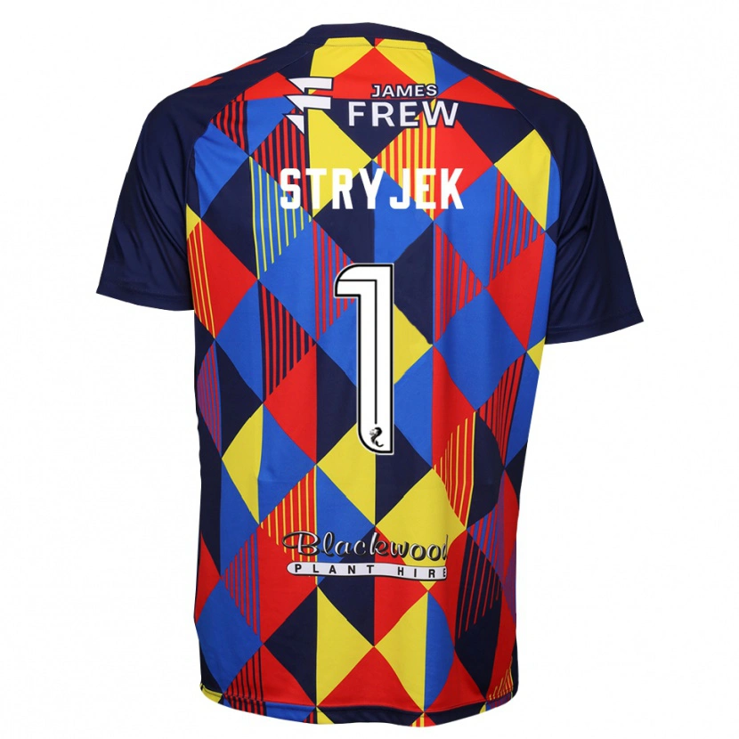 Danxen Mænd Maksymilian Stryjek #1 Kongeb Blå Rød Målmandstrøje 2025/26 Trøje T-shirt