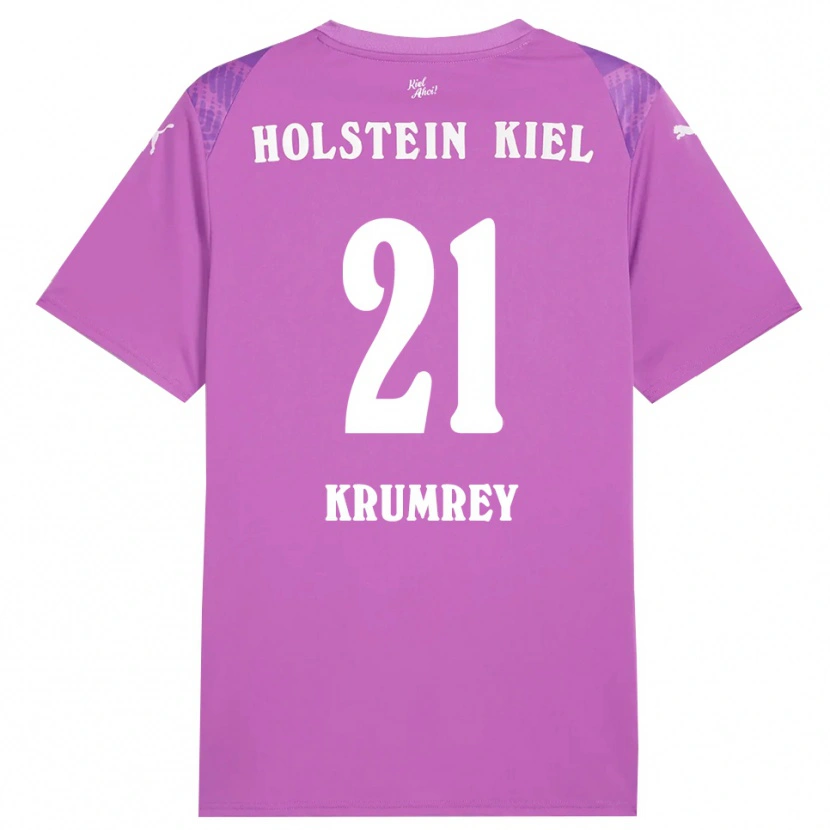 Danxen Mænd Jonas Krumrey #21 Lilla Hvid Målmandstrøje 2025/26 Trøje T-shirt