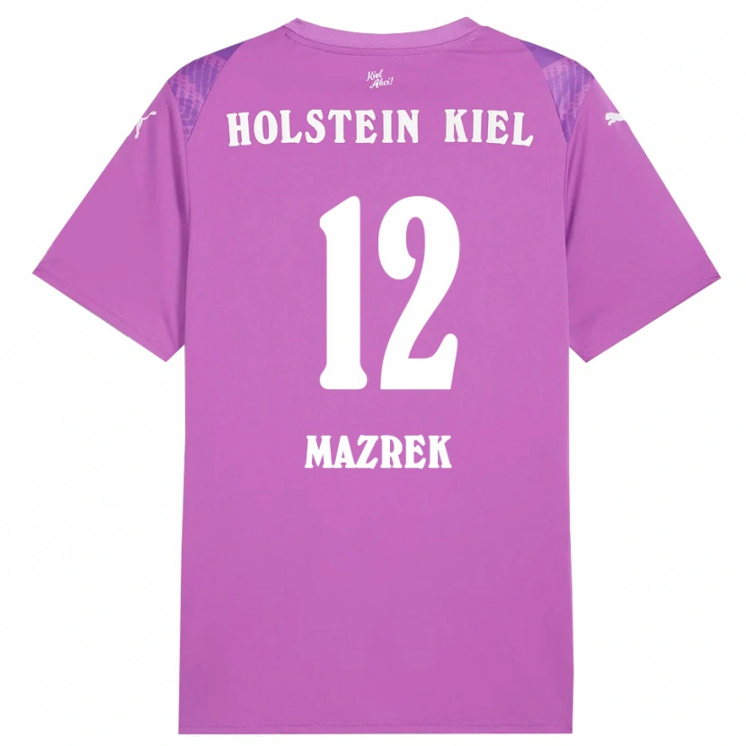 Danxen Mænd Enis Mazrek #12 Lilla Hvid Målmandstrøje 2025/26 Trøje T-shirt