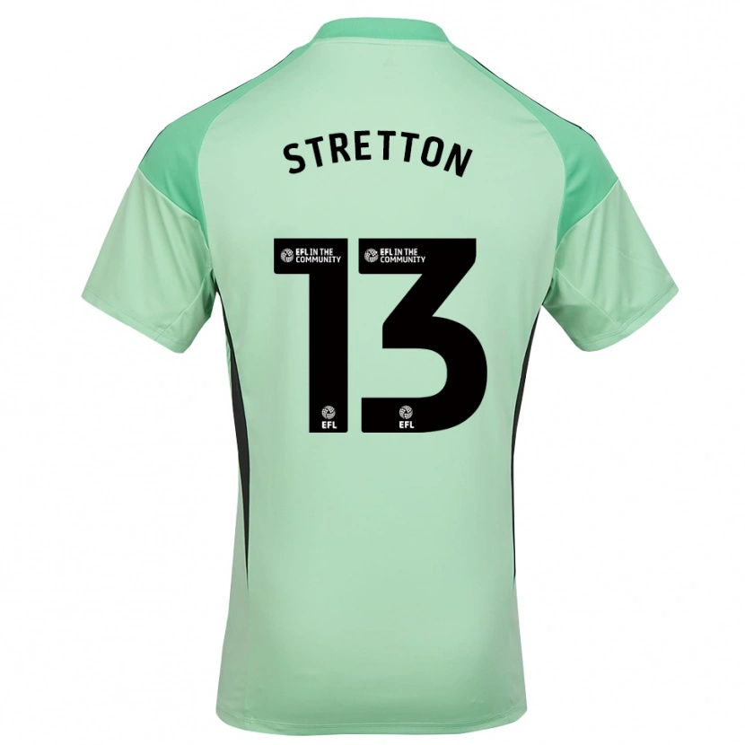 Danxen Mænd Leo Stretton #13 Lys Grøn Sort Målmandstrøje 2025/26 Trøje T-shirt